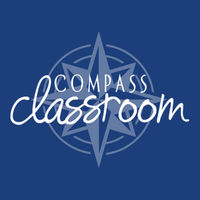 Compass Classroom logo on blue background